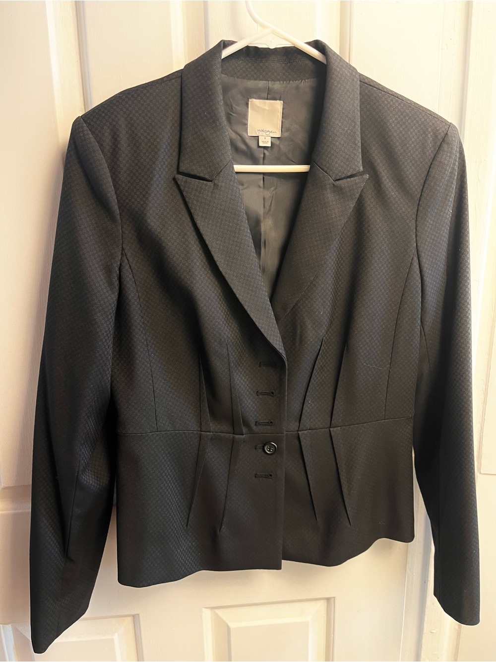 Halogen size 8 Black Textured Tailored Blazer